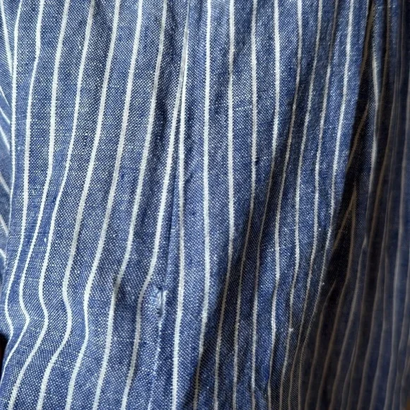Saks Fifth Avenue Blue Striped Linen Jumpsuit Size Small - Picture 5 of 6